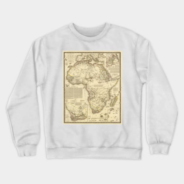 Vintage Map of Africa (1828) Crewneck Sweatshirt by Bravuramedia